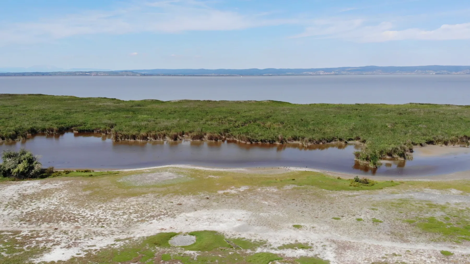 Wasserflächen, Schilf und Salzlacken im Nationalpark Neusiedler See–Seewinkel